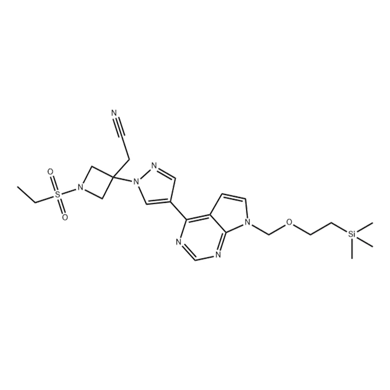 2-(1-(etilsulfonil)-3-(4-(7-((2-(trimetilsilil)etoxi)metil)-7H-pirrolo[2,3-d]pirimidin-4-il)-1H-pirazol-1-il)azetidin-3-il)acetonitrilo