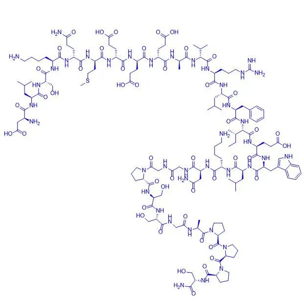 Avexitide (Exendin(9-39) amide) es el antagonista del receptor de GLP-1 de más rápido desarrollo en todo el mundo; es un polipéptido lineal compuesto por 31 aminoácidos con una modificación amida C-terminal.