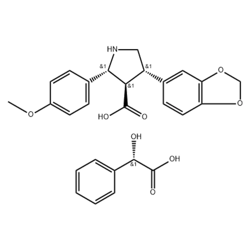 Ácido 3-pirrolidinacarboxílico, 4-(1,3-benzodioxol-5-il)-2-(4-metoxifenil)-, (2R,3R,4S)-, (αS)-α-hidroxibencenoacetato